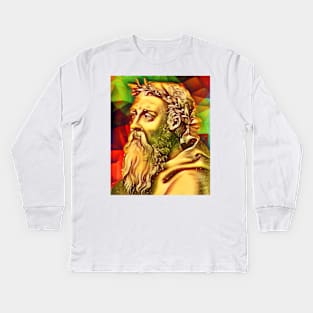 Heraclitus Snow Portrait | Heraclitus Artwork 15 Kids Long Sleeve T-Shirt